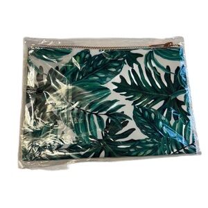 Tropical Leaf Print cosmetic bag
